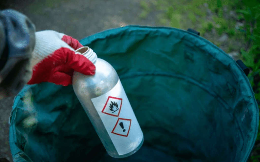 chemical cans and bottles disposal