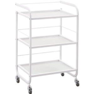 Instrument Trolley 3 Shelves White Medical Equipment